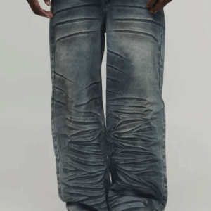 Extreme Crease Wash Wide Leg Jeans